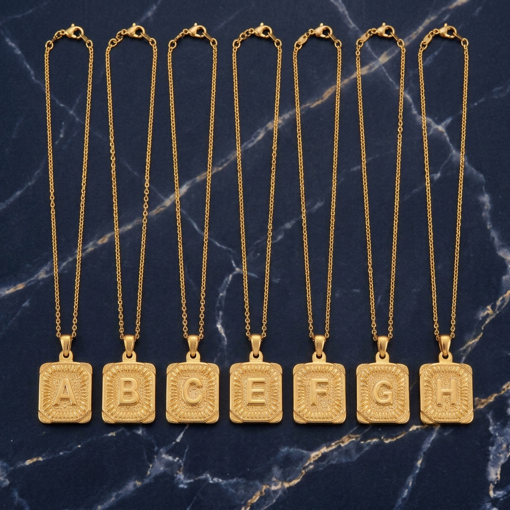 Vintage Initial Medallion Necklace