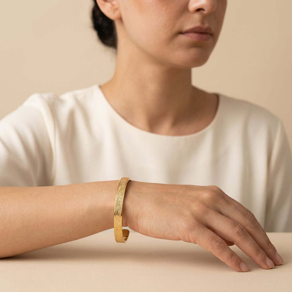 Engraved Calligraphy Cuff | Women